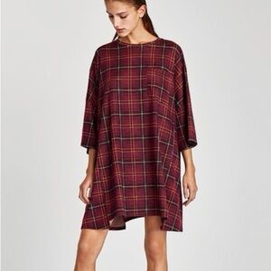 Oversized plaid dress